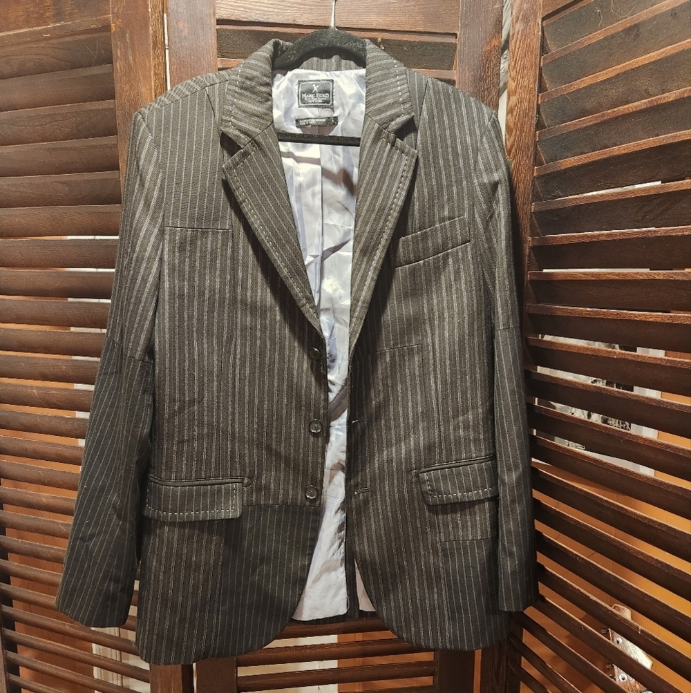 Marc Ecko Pinstriped Black Blazer